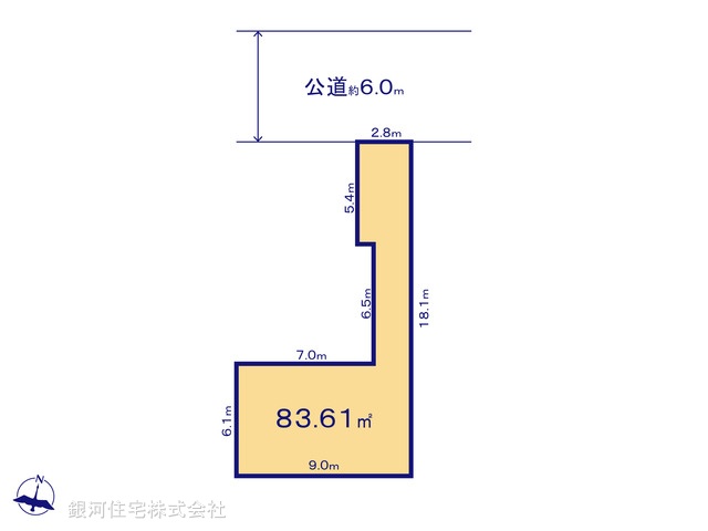 G00372169 埼玉県さいたま市浦和区北浦和２丁目 土地 4780万円【区画図】