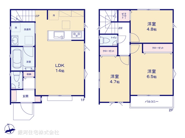 G00372206 東京都府中市押立町２丁目 新築一戸建て 4880万円【間取図】