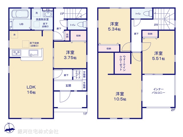 G00372238 埼玉県深谷市稲荷町北 新築一戸建て 2490万円【間取図】
