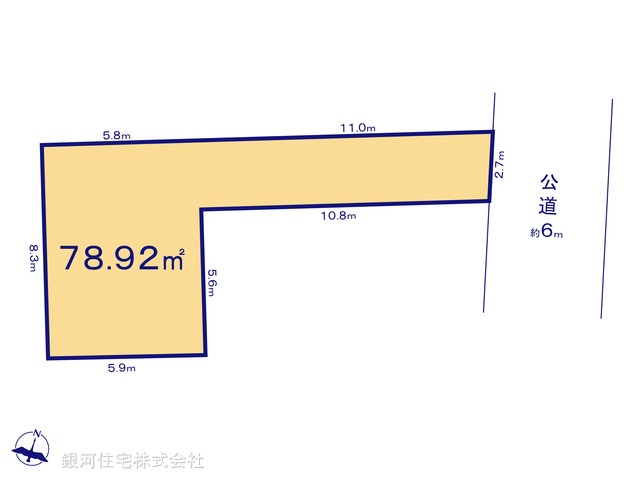 G00372264 埼玉県さいたま市浦和区針ヶ谷１丁目 土地 3799万円【区画図】
