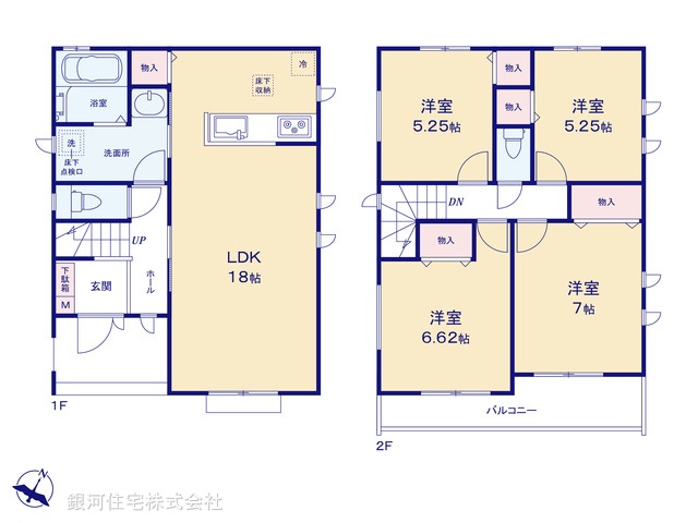G00372470 埼玉県八潮市緑町１丁目 新築一戸建て 4490万円【間取図】