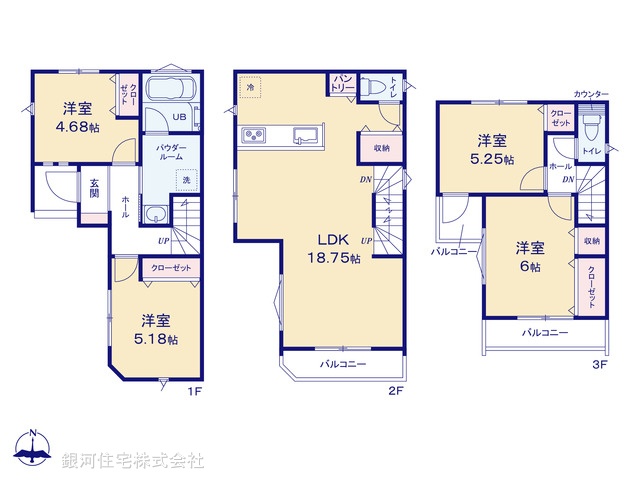 G00372489 神奈川県横浜市金沢区六浦東１丁目 新築一戸建て 3980万円【間取図】