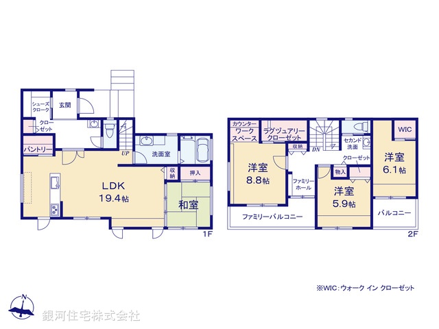 G00372598 神奈川県横浜市金沢区釜利谷南３丁目 新築一戸建て 6980万円【間取図】