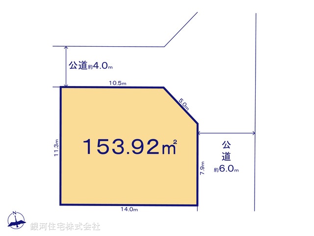 G00372608 千葉県流山市平和台４丁目 土地 4300万円【区画図】