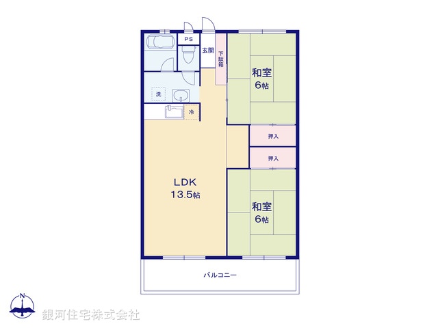 G00372639 埼玉県狭山市狭山台１丁目 中古マンション 550万円【間取図】