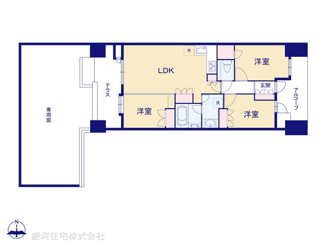 G00372673 東京都江東区新砂３丁目 中古マンション 7600万円【間取図】