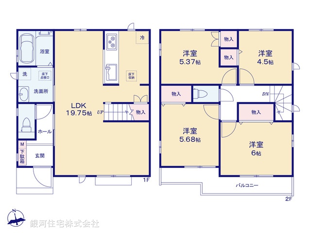 G00372710 東京都西東京市芝久保町４丁目 新築一戸建て 6290万円【間取図】
