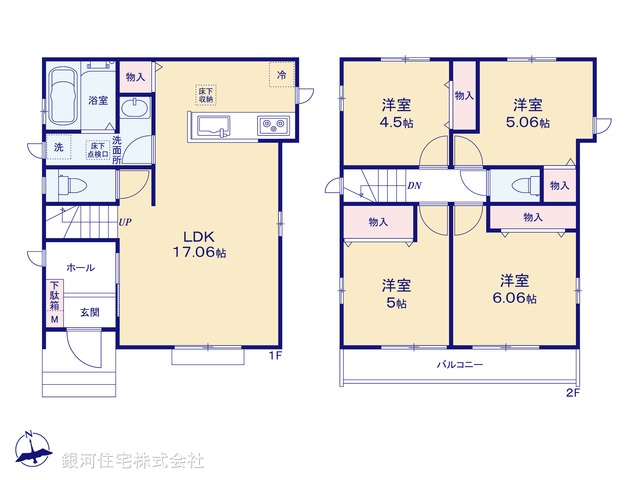 G00372712 東京都西東京市芝久保町４丁目 新築一戸建て 6090万円【間取図】