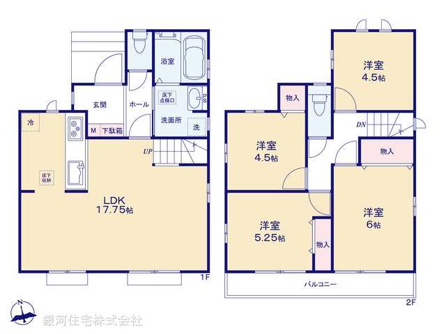 G00372714 東京都西東京市芝久保町４丁目 新築一戸建て 5690万円【間取図】