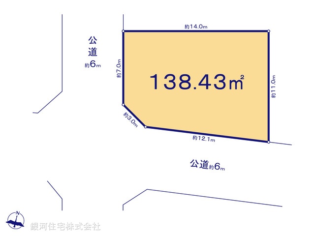 G00372730 東京都青梅市野上町２丁目 土地 2790万円【区画図】