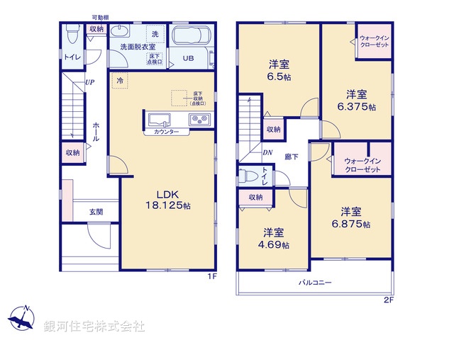 G00372774 東京都江戸川区興宮町 新築一戸建て 6780万円【間取図】