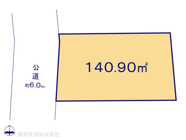 G00372788 神奈川県厚木市下依知３丁目 土地 2180万円【区画図】