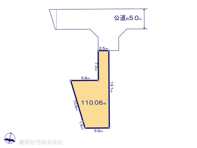 G00372833 東京都東久留米市南沢４丁目 土地 3090万円【区画図】
