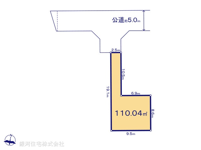 G00372834 東京都東久留米市南沢４丁目 土地 3090万円【区画図】