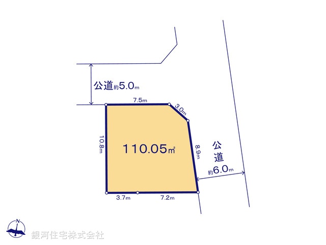 G00372838 東京都東久留米市南沢４丁目 土地 3490万円【区画図】