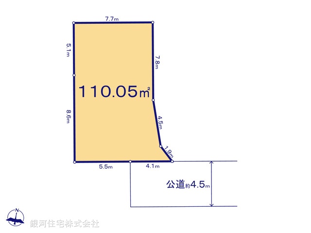 G00372839 東京都東久留米市南沢４丁目 土地 3790万円【区画図】