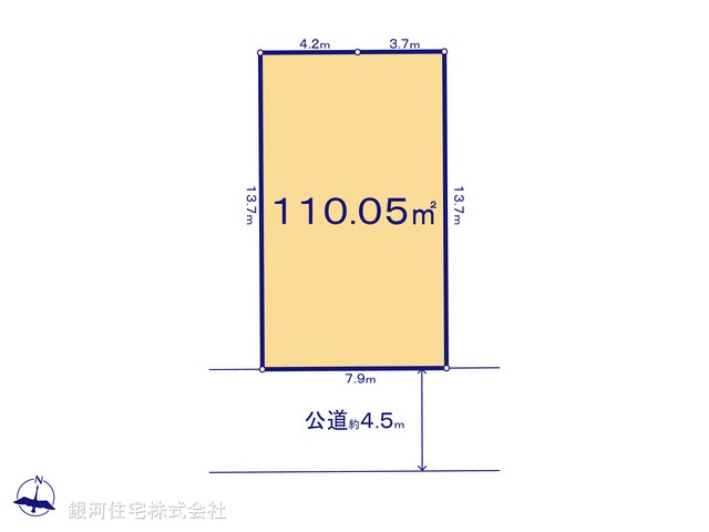 G00372841 東京都東久留米市南沢４丁目 土地 3790万円【区画図】