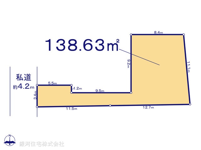 G00372846 神奈川県横浜市鶴見区梶山１丁目 土地 3380万円【区画図】