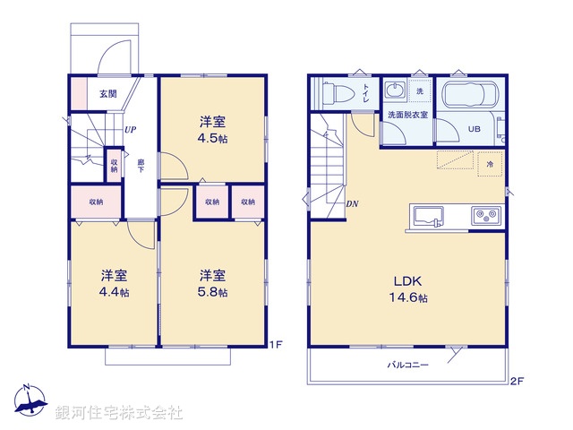 G00372992 東京都小平市上水新町３丁目 新築一戸建て 3990万円【間取図】