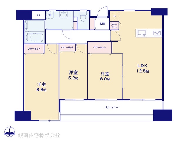 G00373056 千葉県我孫子市泉 中古マンション 2499万円【間取図】