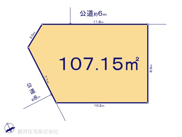 G00373058 東京都世田谷区鎌田３丁目 土地 9380万円【区画図】