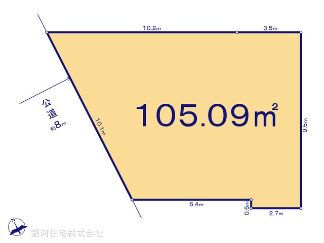 G00373059 東京都世田谷区鎌田３丁目 土地 9080万円【区画図】