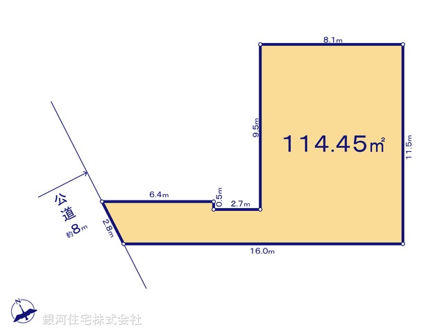 G00373060 東京都世田谷区鎌田３丁目 土地 7880万円【区画図】