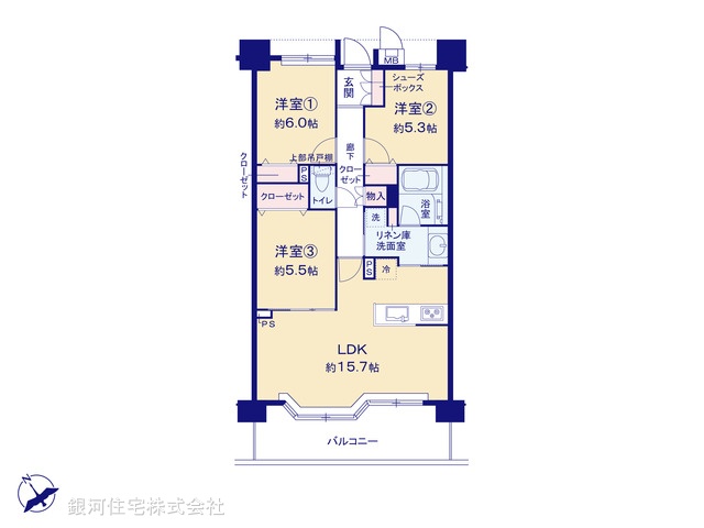 G00373084 千葉県流山市向小金４丁目 中古マンション 3580万円【間取図】