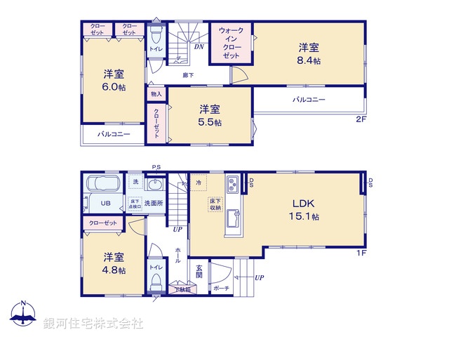 G00373087 埼玉県三郷市小谷堀 新築一戸建て 3380万円【間取図】
