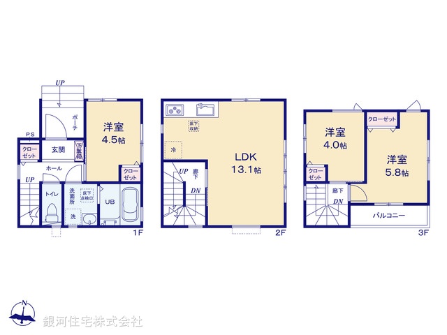 G00373088 埼玉県川口市芝２丁目 中古一戸建て 3180万円【間取図】