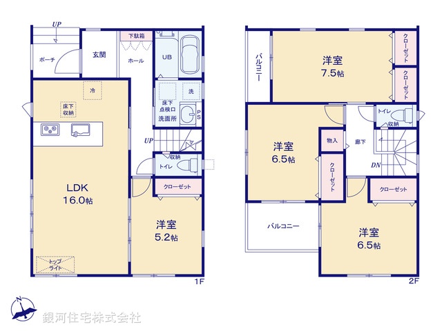 G00373094 埼玉県蕨市南町３丁目 新築一戸建て 6180万円【間取図】