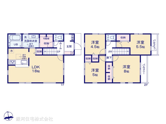 G00373143 東京都東大和市狭山５丁目 新築一戸建て 3980万円【間取図】