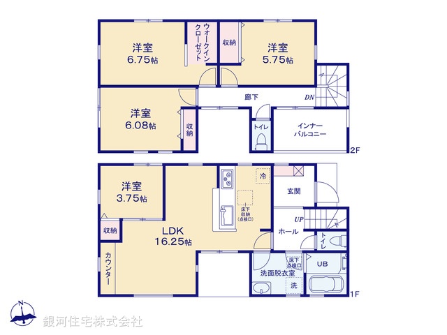 G00373145 東京都東大和市狭山５丁目 新築一戸建て 3780万円【間取図】