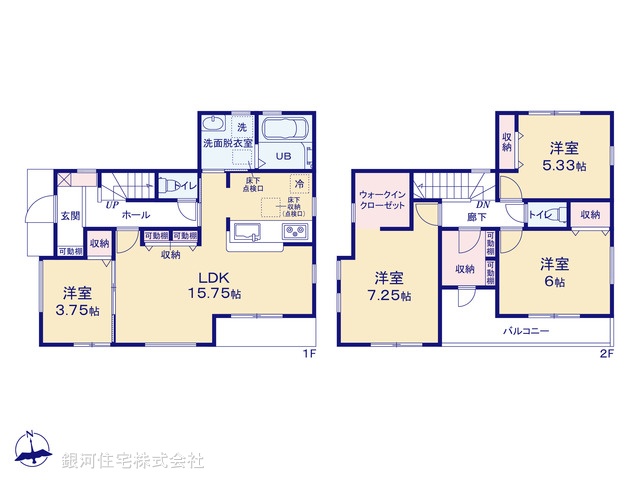 G00373148 東京都東大和市狭山５丁目 新築一戸建て 3780万円【間取図】