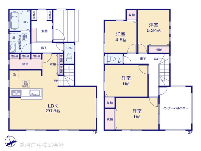 G00373152 神奈川県横須賀市湘南鷹取２丁目 新築一戸建て 5480万円【間取図】