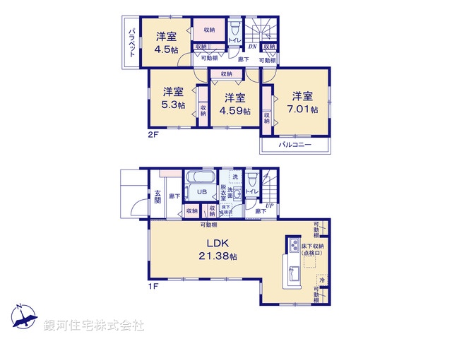 G00373166 神奈川県横浜市緑区いぶき野 新築一戸建て 6580万円【間取図】