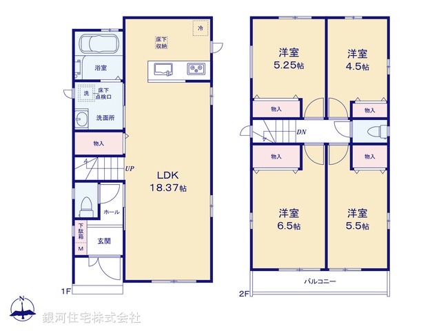 G00373174 東京都江戸川区大杉５丁目 新築一戸建て 5990万円【間取図】