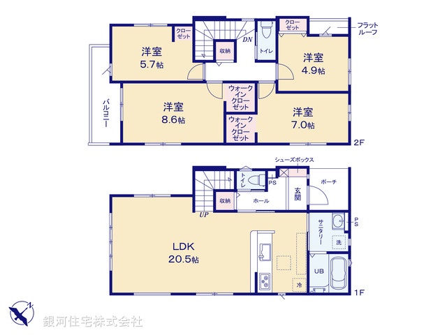 G00373182 埼玉県越谷市大沢 新築一戸建て 4390万円【間取図】