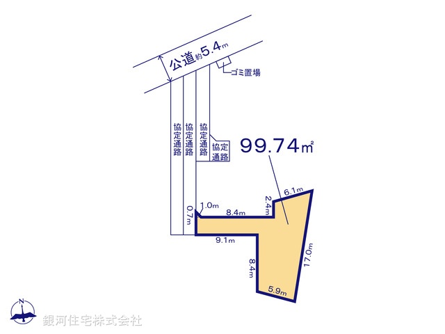 G00373198 埼玉県所沢市大字久米 土地(建築条件付土地) 2240万円【区画図】