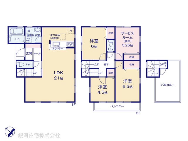 G00373222 東京都江戸川区江戸川１丁目 新築一戸建て 6550万円【間取図】