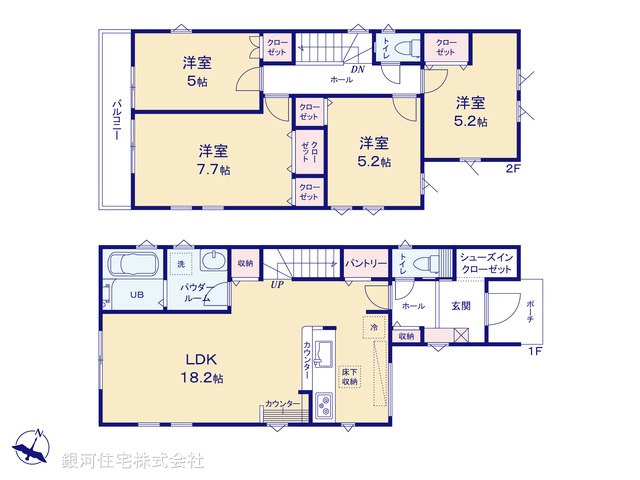 G00373267 千葉県柏市西原１丁目 新築一戸建て 4399万円【間取図】