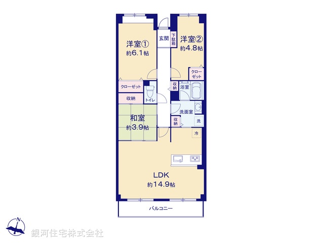 G00373307 神奈川県横浜市保土ヶ谷区岩崎町 中古マンション 3290万円【間取図】