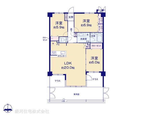 G00373345 東京都江戸川区東葛西４丁目 中古マンション 4999万円【間取図】