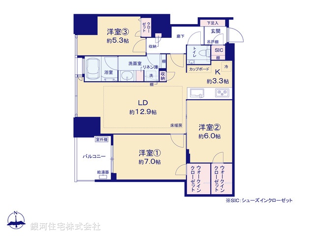 G00373379 東京都江東区豊洲３丁目 中古マンション 1億6490万円【間取図】