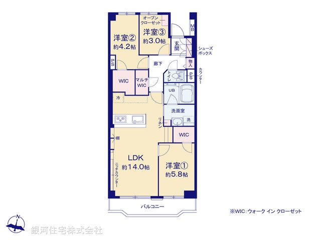 G00373471 神奈川県川崎市川崎区日進町 中古マンション 4499万円【間取図】