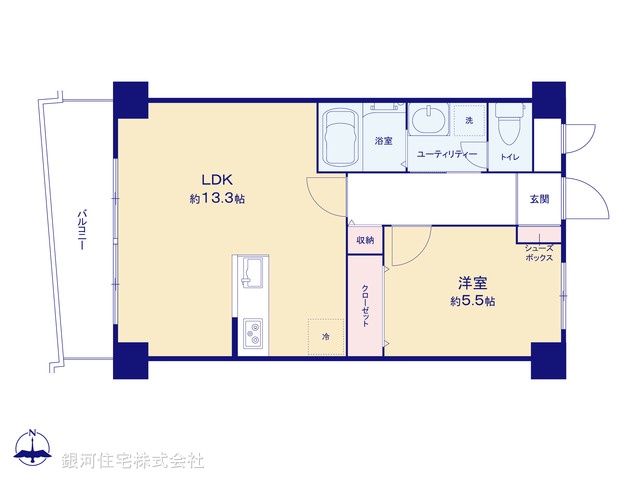 G00373486 神奈川県横浜市港北区大倉山６丁目 中古マンション 2380万円【間取図】