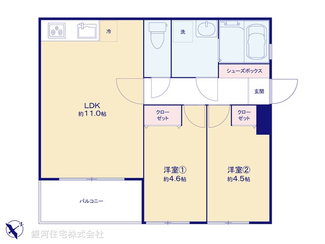 G00373578 神奈川県横浜市南区永田台 中古マンション 1999万円【間取図】
