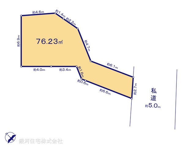 G00373586 神奈川県横浜市中区本牧町２丁目 土地 3580万円【区画図】