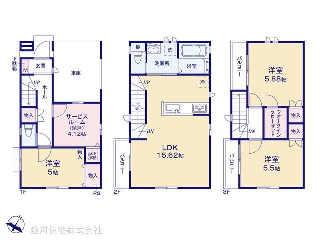 G00373590 千葉県浦安市堀江１丁目 新築一戸建て 6890万円【間取図】