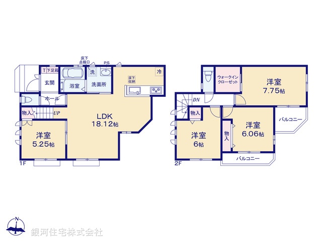 G00373602 千葉県松戸市幸田４丁目 新築一戸建て 4490万円【間取図】